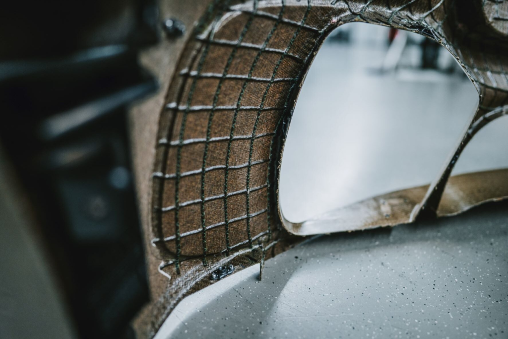 Mercedes- AMG GT4 race cars with natural fiber composite bumpers