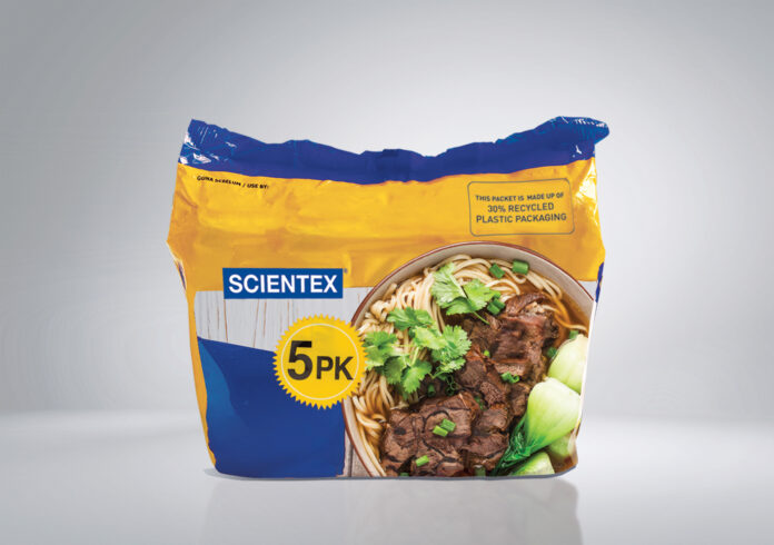 SABIC enables Scientex to implement the world’s first flexible food packaging made from SABIC certified circular polypropylene (PP) based on advanced OBP. With a mass balance accounted OBP content of 30%, the certified circular PP from SABIC performs the same way as the incumbent fossil based virgin grade PP.