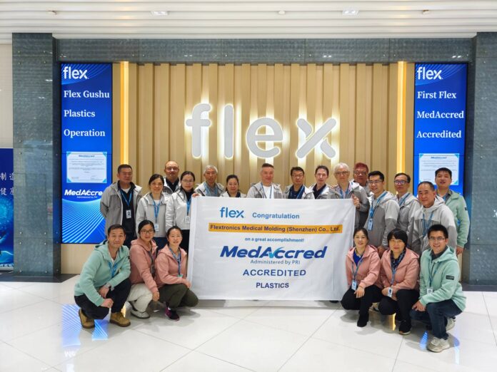 Flex Medical Molding (Shenzhen) Co., Ltd Becomes First Site Within Flex to Achieve Plastics Injection Molding Medaccred Progam Accreditation.