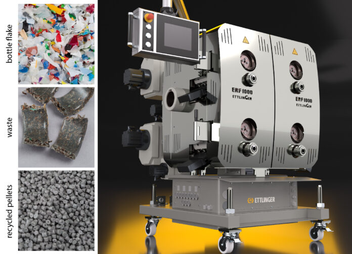 Recycling of PE, PE-HD and PP are among the most common industrial applications of the ERF 1000 continuous melt filter, which can process up to 10 t/h, depending on the material involved.